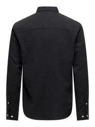 ONLY & SONS Langarmhemd ONSGUDMUND Schwarz/Dunkelgrau