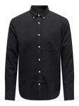 ONLY & SONS Langarmhemd ONSGUDMUND Schwarz/Dunkelgrau
