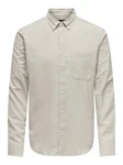 ONLY & SONS Langarmhemd ONSGUDMUND Khaki/Weiß/Beige