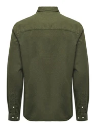 ONLY & SONS Langarmhemd ONSGUDMUND Dunkelgrün/Grün
