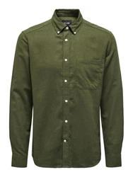 ONLY & SONS Langarmhemd ONSGUDMUND Dunkelgrün/Grün