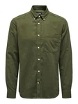 ONLY & SONS Langarmhemd ONSGUDMUND Dunkelgrün/Grün