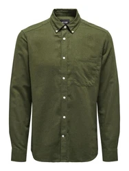 ONLY & SONS Langarmhemd ONSGUDMUND Dunkelgrün/Grün