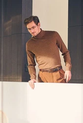 MARVELIS Rollkragenpullover Casual Fit Braun