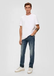 Stoffhose Jeans Nelio / Slim Fit / Mid Rise / Slim Leg Leder-Patch