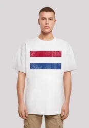 F4NT4STIC T-Shirt Netherlands Niederlande Holland Flagge Print Weiß/Creme