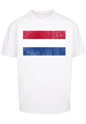 F4NT4STIC T-Shirt Netherlands Niederlande Holland Flagge Print Weiß/Creme