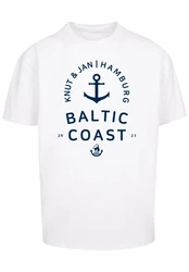 F4NT4STIC T-Shirt Ostsee Logo Knut & Jan Hamburg Dunkelblau/Weiß/Creme/Blau/Hellblau