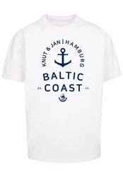 F4NT4STIC T-Shirt Ostsee Logo Knut & Jan Hamburg Dunkelblau/Weiß/Creme/Blau/Hellblau