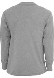 URBAN CLASSICS T-Shirt Urban Classics Herren Basic Henley L/S Tee Grau/Hellgrau