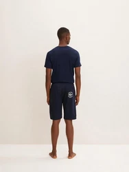 TOM TAILOR Pyjamahose Shorts Dunkelblau/Blau