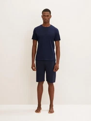 TOM TAILOR Pyjamahose Shorts Dunkelblau/Blau