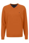 FYNCH-HATTON Strickpullover V-Neck Pullover Sweatshirt Orange