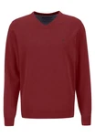 FYNCH-HATTON Strickpullover V-Neck Pullover Sweatshirt Rot/Dunkelrot/Bordeaux