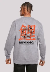 F4NT4STIC Kapuzenpullover Nishikigoi Koi Japan Grafik Print Hellgrau/Rot/Grau