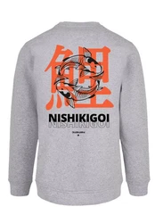 F4NT4STIC Kapuzenpullover Nishikigoi Koi Japan Grafik Print Hellgrau/Rot/Grau