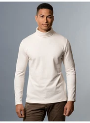 Trigema Rollkragenshirt Weiß/Beige/Khaki/Creme