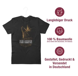 Shirtracer T-Shirt In mei Lederhosn kumm i nimmer nei - Hirsch - Spruch Mode für Oktoberfest Herren Braun/Rot/Grün/Beige/Schwarz