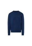 North Sails Strickpullover mit Rundhalsausschnitt und Logo Dunkelblau/Blau