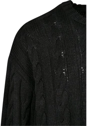 Urban Classics Rundhalspullover Boxy Sweater Schwarz/Dunkelgrau