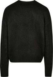 Urban Classics Rundhalspullover Boxy Sweater Schwarz/Dunkelgrau