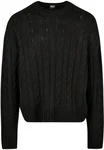 Urban Classics Rundhalspullover Boxy Sweater Schwarz/Dunkelgrau