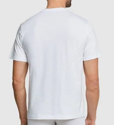 Schiesser T-Shirt V-Ausschnitt (4-tlg) Weiß/Dunkelblau