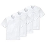 Schiesser T-Shirt V-Ausschnitt (4-tlg) Weiß/Dunkelblau