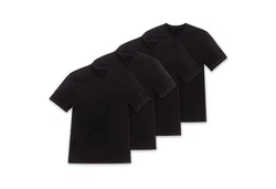Schiesser T-Shirt V-Ausschnitt (4-tlg) Schwarz/Dunkelgrau/Dunkelblau