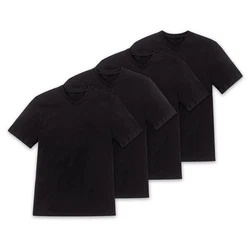 Schiesser T-Shirt V-Ausschnitt (4-tlg) Schwarz/Dunkelgrau/Dunkelblau