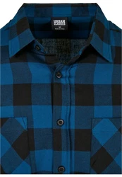 URBAN CLASSICS T-Shirt Urban Classics Herren Checked Flanell Shirt Blau/Türkis/Hellblau