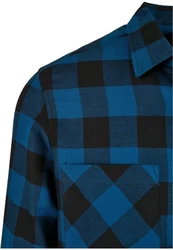 URBAN CLASSICS T-Shirt Urban Classics Herren Checked Flanell Shirt Blau/Türkis/Hellblau