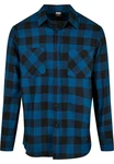 URBAN CLASSICS T-Shirt Urban Classics Herren Checked Flanell Shirt Blau/Türkis/Hellblau