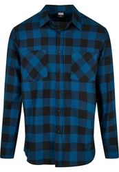 URBAN CLASSICS T-Shirt Urban Classics Herren Checked Flanell Shirt Blau/Türkis/Hellblau