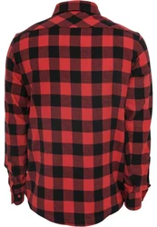 URBAN CLASSICS T-Shirt Urban Classics Herren Checked Flanell Shirt Rot/Dunkelrot
