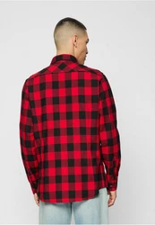 URBAN CLASSICS T-Shirt Urban Classics Herren Checked Flanell Shirt Rot/Dunkelrot