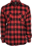 URBAN CLASSICS T-Shirt Urban Classics Herren Checked Flanell Shirt Rot/Dunkelrot