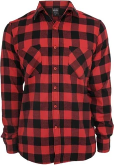 URBAN CLASSICS T-Shirt Urban Classics Herren Checked Flanell Shirt Rot/Dunkelrot