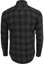 URBAN CLASSICS T-Shirt Urban Classics Herren Checked Flanell Shirt Schwarz/Dunkelgrau