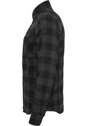 URBAN CLASSICS T-Shirt Urban Classics Herren Checked Flanell Shirt Schwarz/Dunkelgrau
