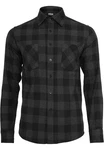 URBAN CLASSICS T-Shirt Urban Classics Herren Checked Flanell Shirt Schwarz/Dunkelgrau