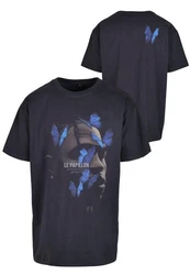Mister Tee Herren Le Papillon Tee Dunkelblau/Lila