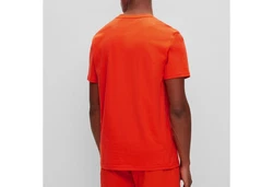BOSS T-Shirt RN mit Markenprint Orange/Rot/Gold