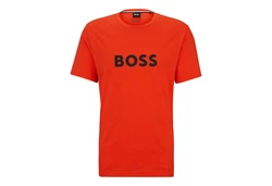BOSS T-Shirt RN mit Markenprint Orange/Rot/Gold