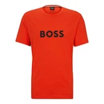 BOSS T-Shirt RN mit Markenprint Orange/Rot/Gold
