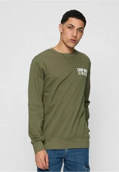 MisterTee Rundhalspullover Cash Only Crewneck Dunkelgrün/Khaki