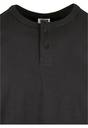 URBAN CLASSICS Henley Longsleeve Schwarz/Dunkelgrau/Dunkelgrün/Grau