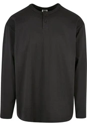 URBAN CLASSICS Henley Longsleeve Schwarz/Dunkelgrau/Dunkelgrün/Grau