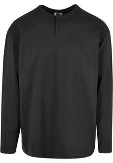 URBAN CLASSICS Henley Longsleeve Schwarz/Dunkelgrau/Dunkelgrün/Grau