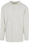 URBAN CLASSICS Henley Longsleeve Grau/Khaki